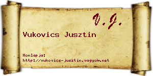 Vukovics Jusztin névjegykártya