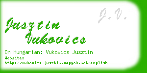 jusztin vukovics business card